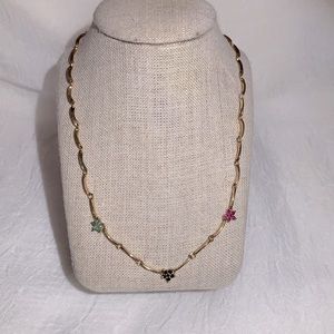 Gold flower short necklace